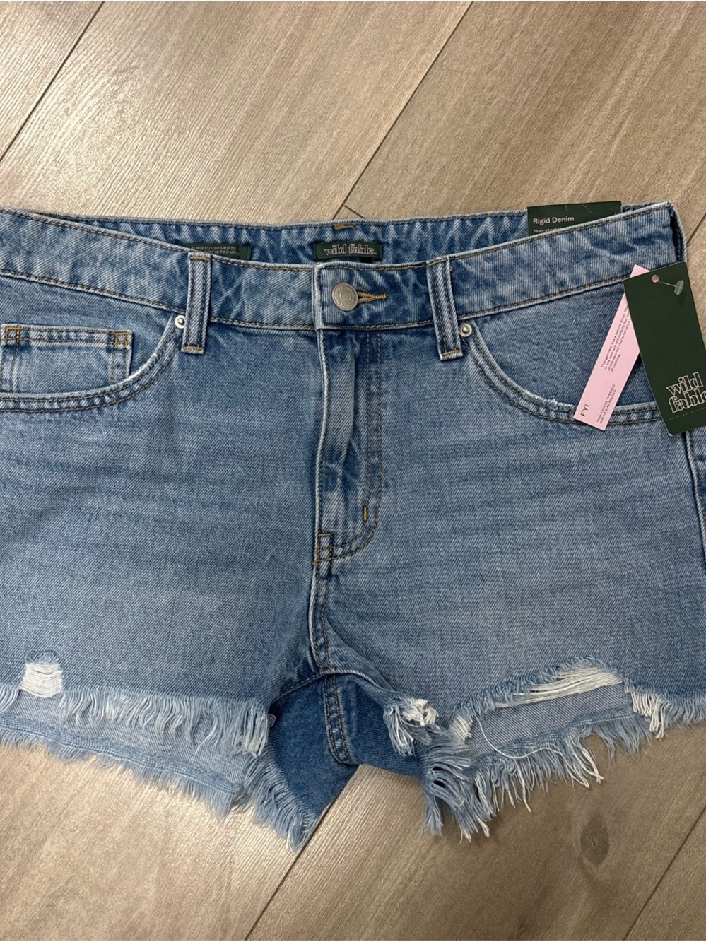 wild fable Light Blue Frayed Hem Distressed Denim Shorts